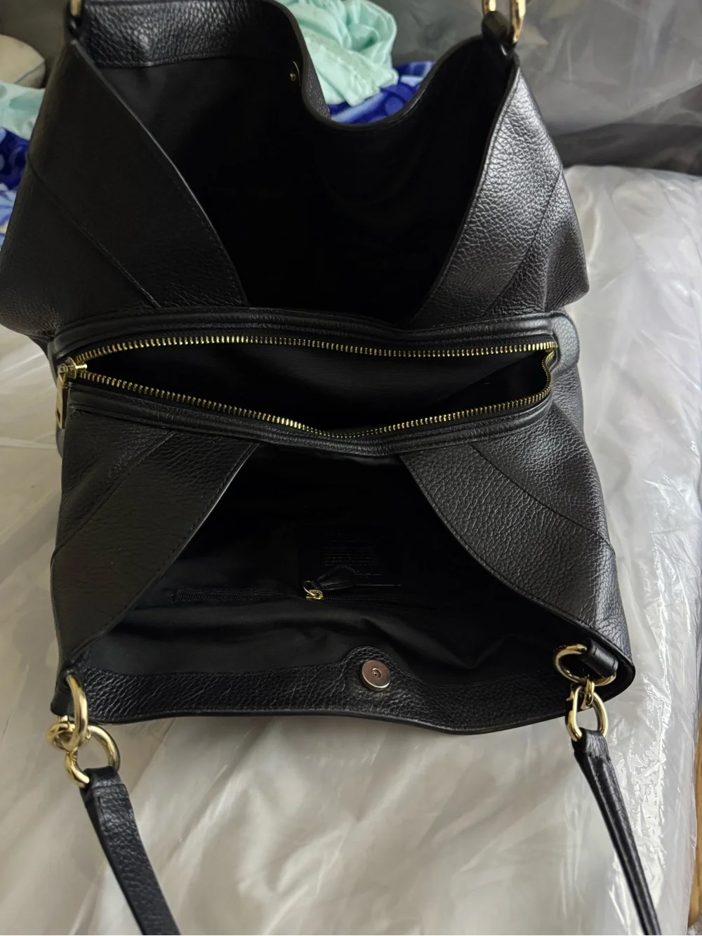 Coach Lexy Black Leather hobo Shoulder bag